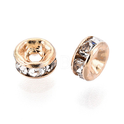 Brass Rhinestone Spacer Beads X-KK-N273-01A-G-1