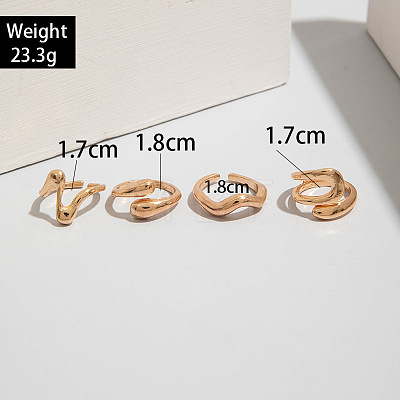 4Pcs Alloy Finger Rings Sets WG7802C-23-1