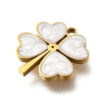 304 Stainless Steel Four Leaf Clover Charms STAS-Q348-14G-01B-1