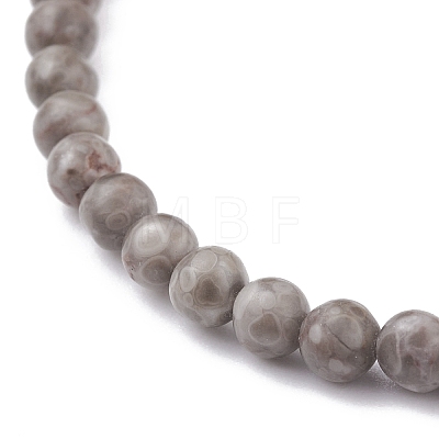 4.5mm Round Natural Maifanite/Maifan Stone Beads Stretch Bracelet BJEW-JB07088-04-1