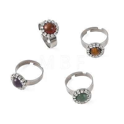 Natural & Synthetic Gemstone Finger Rings for Women RJEW-JR01102-1