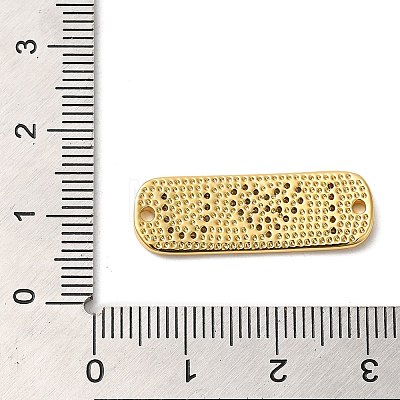 Rack Plating Brass Micro Pave Clear Cubic Zirconia Connector Charms KK-K377-25G-1