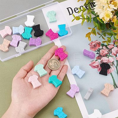 24Pcs 12 Colors Food Grade Eco-Friendly Silicone Beads SIL-CA0001-19-1