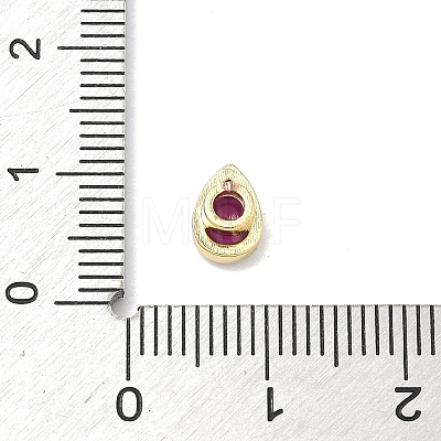 Teardrop Brass Micro Pave Cubic Zirconia Cabochons KK-P345-13G-B05-1