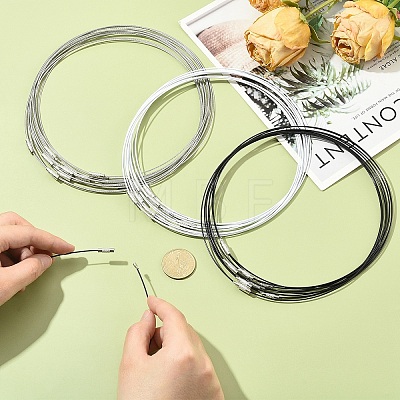 20Pcs Stainless Steel Wire Necklace Cord DIY Jewelry Making TWIR-YW0001-06A-1