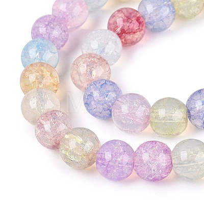 Baking Paint Crackle Glass Beads Strands GLAA-Q106-03A-14-1