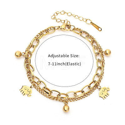 201 Stainless Steel Charm Bracelets WG11553-01-1