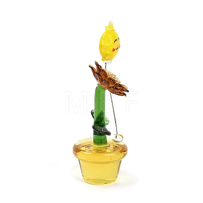 Handmade Lampwork Potted Plant Display Decoration LAMP-Q005-09C-1