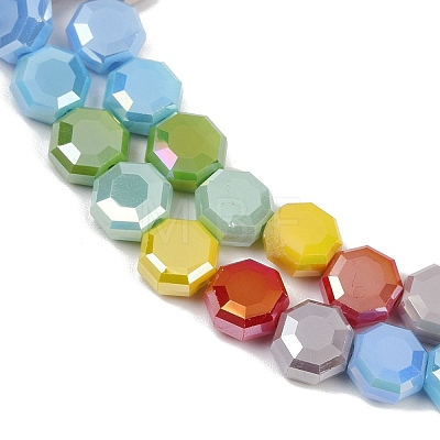 Electroplate Opaque Glass Beads Strands EGLA-G039-05A-02-1