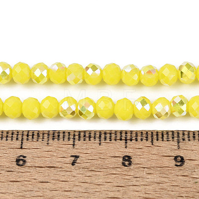 AB Color Plated Opaque Glass Rondelle Beads Strands EGLA-T029-4mm-09D-1