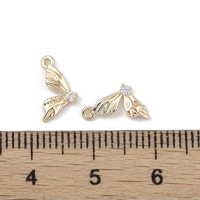 Brass Micro Pave Clear Cubic Zirconia Pendants KK-K351-37G-1