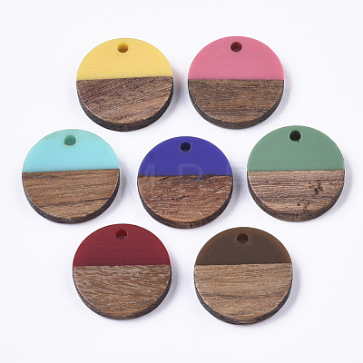 Resin & Walnut Wood Pendants X-RESI-S358-02C-1