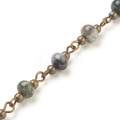 Handmade Natural & Synthetic Mixed Stone Beaded Chains AJEW-JB00444-1
