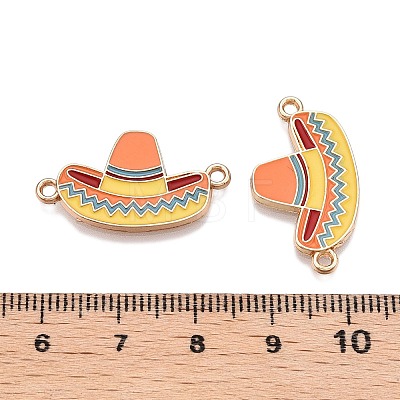 Rack Plating Alloy Enamel Colorful Sombrero Connector Charms ENAM-N056-351G-1