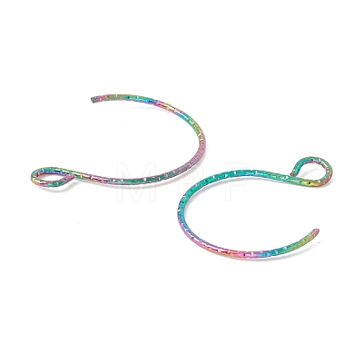 Rainbow Color Ion Plating(IP) 316 Surgical Stainless Steel Earring Hooks STAS-D183-03M-02-1