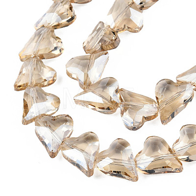 Electroplate Transparent Glass Beads Strands EGLA-N002-44-04-1