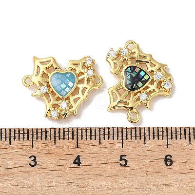 Epoxy Resin & Shell Connector Charms KK-K380-09G-1