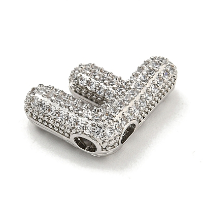 Platinum Plated Brass Micro Pave Cubic Zirconia Pendants KK-L073-001P-F-1