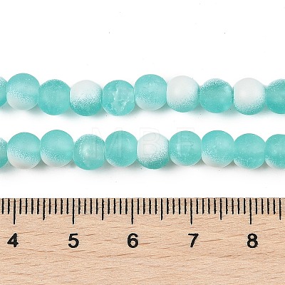 Frosted Crackle Glass Beads Strands GLAA-U001-8mm-M02-1