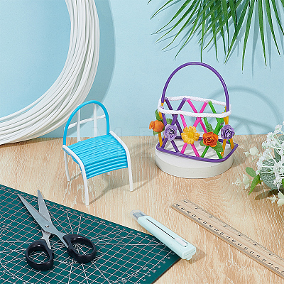 Plastic Rattan Wicker Strips DIY-WH0816-132G-1