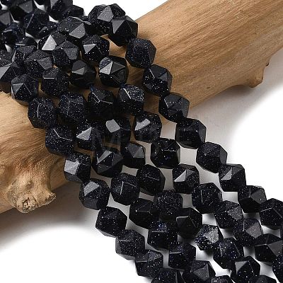 Synthetic Blue Goldstone Beads Strands G-Z119-A24-01-1