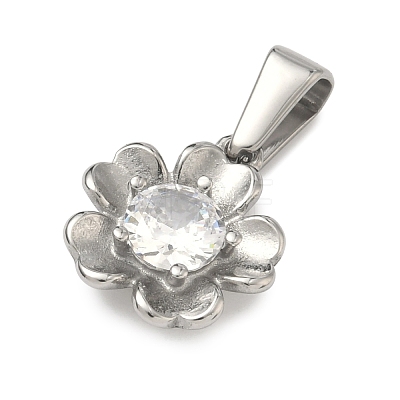 304 Stainless Steel Rhinestone Pendants STAS-A140-05D-P-1