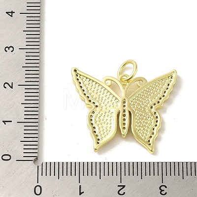 Butterfly Brass Enamel Micro Pave Cubic Zirconia Pendants KK-Z042-02G-01-1