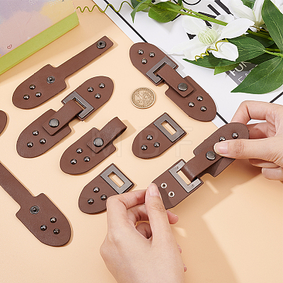 Fingerinspire 6 Sets PU Imitation Leather Sew on Toggle Buckles FIND-FG0001-84-1