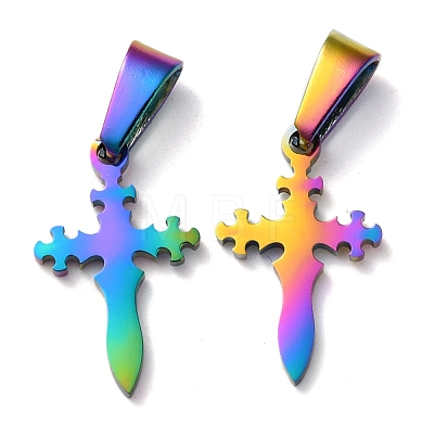 Ion Plating(IP) 304 Stainless Steel Pendants STAS-P253-15MC-1