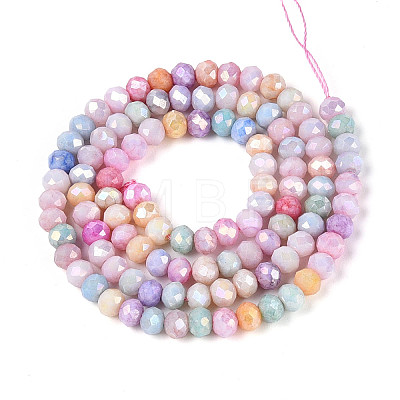 Anti-Tarnish Electroplate Rondelle Glass Beads Strands X-EGLA-T021-4mm-17-11-1