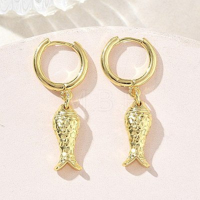 Brass Hoop Dangle Earrings for Women EJEW-A167-16G-1