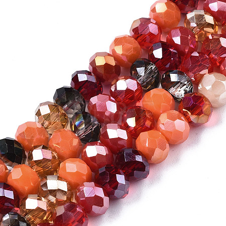 Electroplate Glass Beads Strands X-EGLA-N002-12F-1
