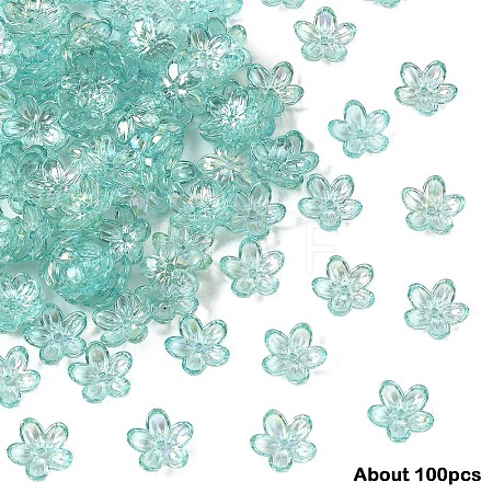 15g Transparent Acrylic Bead Caps TACR-YW0003-07A-1
