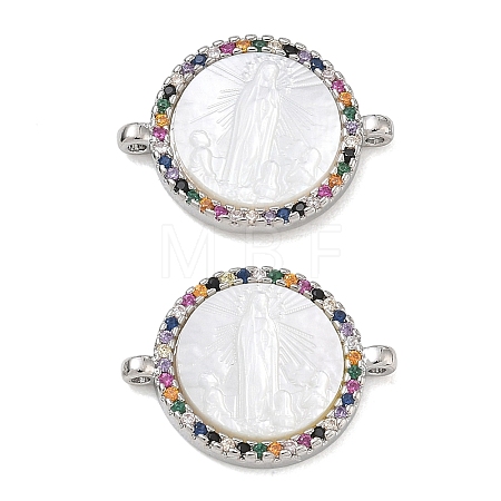 Rack Plating Brass Micro Pave Colorful Cubic Zirconia Connector Charms CU-CBA01AA-22P-1