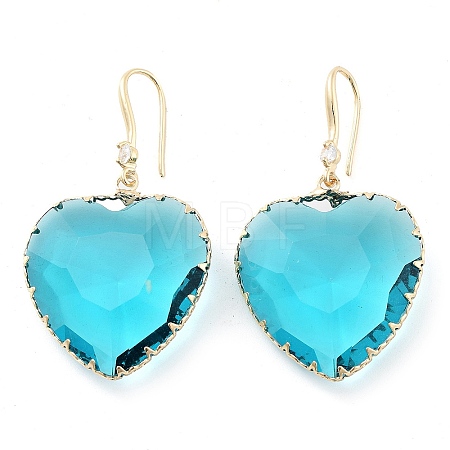 Glass Heart Dangle Earrings EJEW-Q800-19C-KCG-1