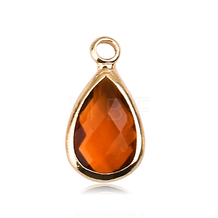 Faceted Glass Pendants FIND-WH0097-40G-G-1