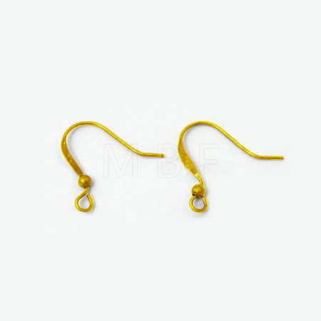 Brass French Earring Hooks with Beads X-KK-Q365-G-NF-1