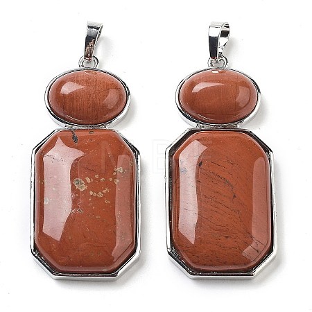 Natural Red Jasper Human Body Shaped Pendants G-P552-03P-08-1