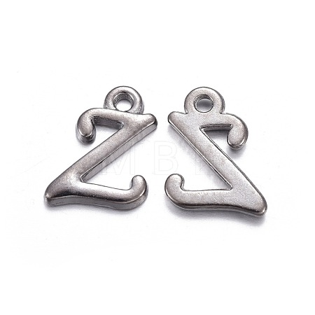 Gunmetal Plated Alloy Letter Pendants PALLOY-J718-01B-Z-1