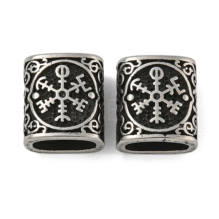 Retro 304 Stainless Steel Slide Charms STAS-B071-12AS-1