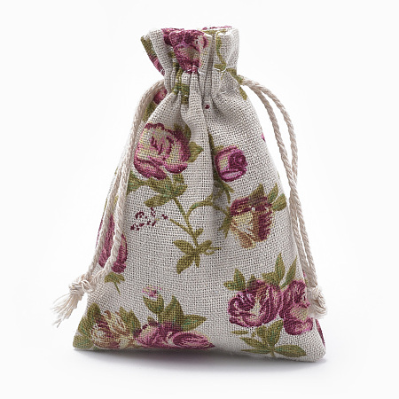 Polycotton(Polyester Cotton) Packing Pouches Drawstring Bags ABAG-T006-A10-1
