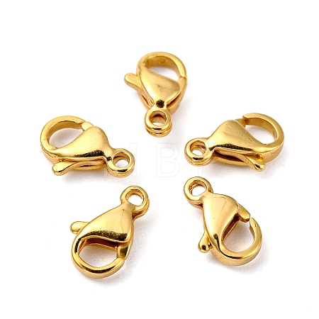 Polished 304 Stainless Steel Lobster Claw Clasps STAS-R072-07A-G-1