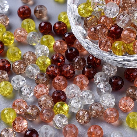 Baking Paint Crackle Glass Beads DGLA-X0006-6mm-12-1