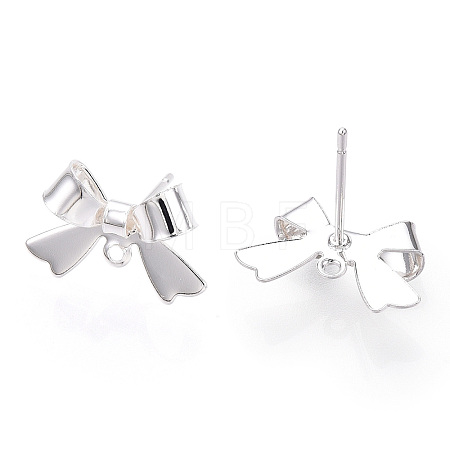 Brass Stud Earring Findings KK-S360-174S-1