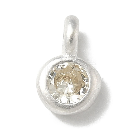925 Sterling Silver Cubic Zirconia Flat Round Charms STER-R002-02S-07-1