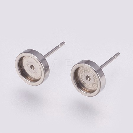 Non-Tarnish 201 Stainless Steel Stud Earring Settings LS-STAS-I088-F-03P-1