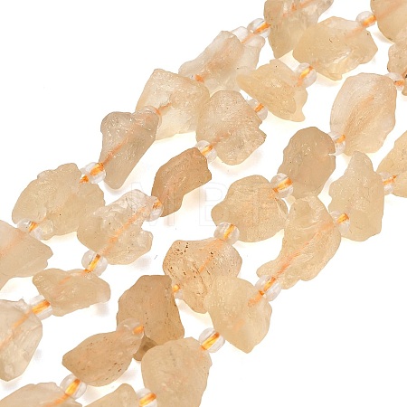 Raw Rough Heated Natural Lemon Quartz Beads Strands GG-CBA0B77-A06-01-1
