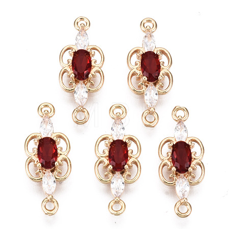 Brass Micro Pave Cubic Zirconia Links Connectors KK-R111-008-A02-1
