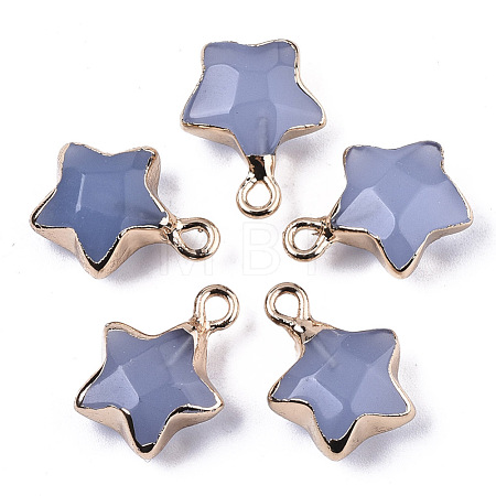 Natural Grey Agate Pendants G-N326-36F-1
