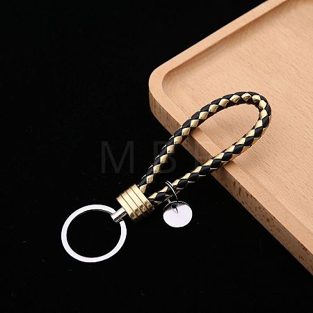 PU Leather Knitting Keychains KEYC-PW0002-002A-14-1